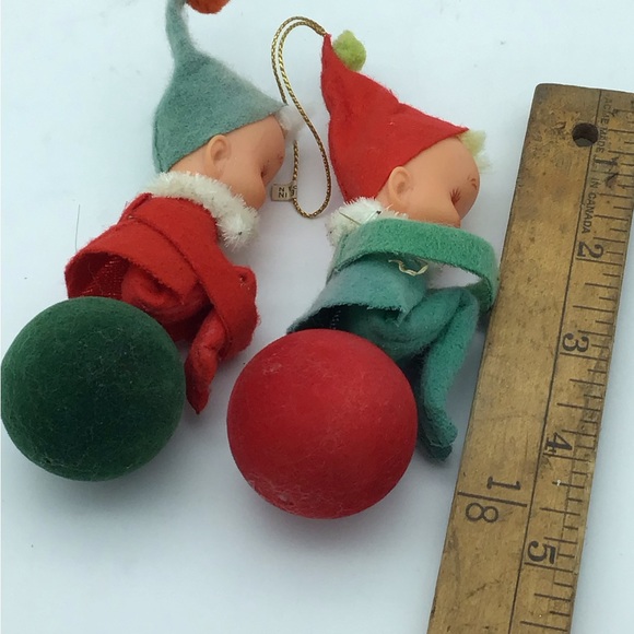 Vintage Knee hugging Elve Christmas Tree ornaments - Picture 6 of 7